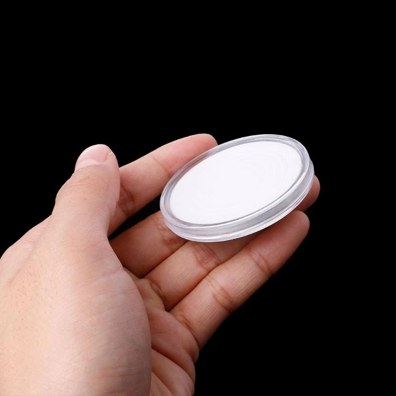 F92Bラウンドコインストレージボックス46mm 5サイズのパッドリング付きプラスチックコインホルダー