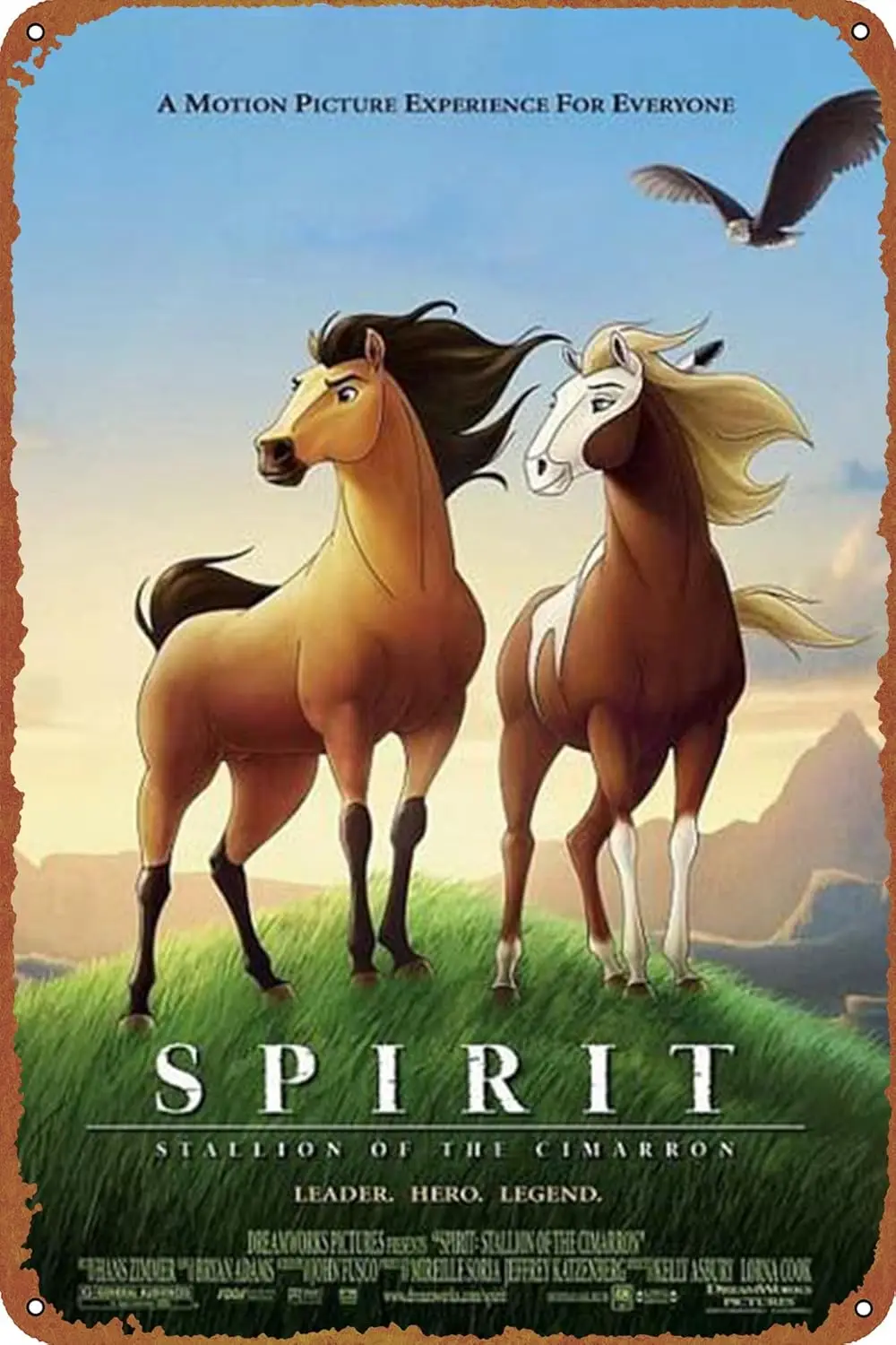 Spirit: Stallion of the Cimarron Tin Sign Decoration Vintage Metal Movie Poster Signs Wall Decor 8x12 Inch