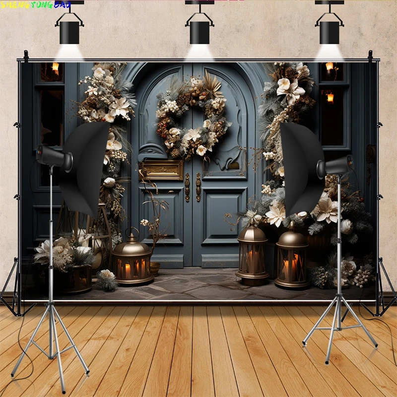 New Year Christmas Day Festival Photography Backdrop Fireplace Winter Living Room Gift Holiday Photo Studio Background RS-29