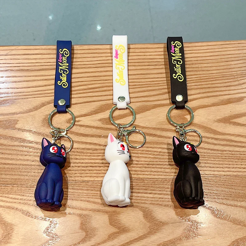 Anime Sailor Moon Cartoon Chaveiro para Meninas, Deadman Cat Pingente, Chaveiro do carro, Acessórios de Bagagem, Presente para Mulheres