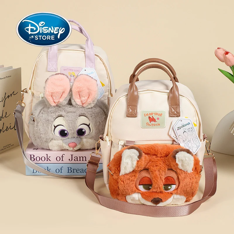 

Рюкзак с изображением Зверополис из фильма Диснея, плюшевая сумка через плечо с рисунком Джудита Ника для детей, съемная сумка для куклы