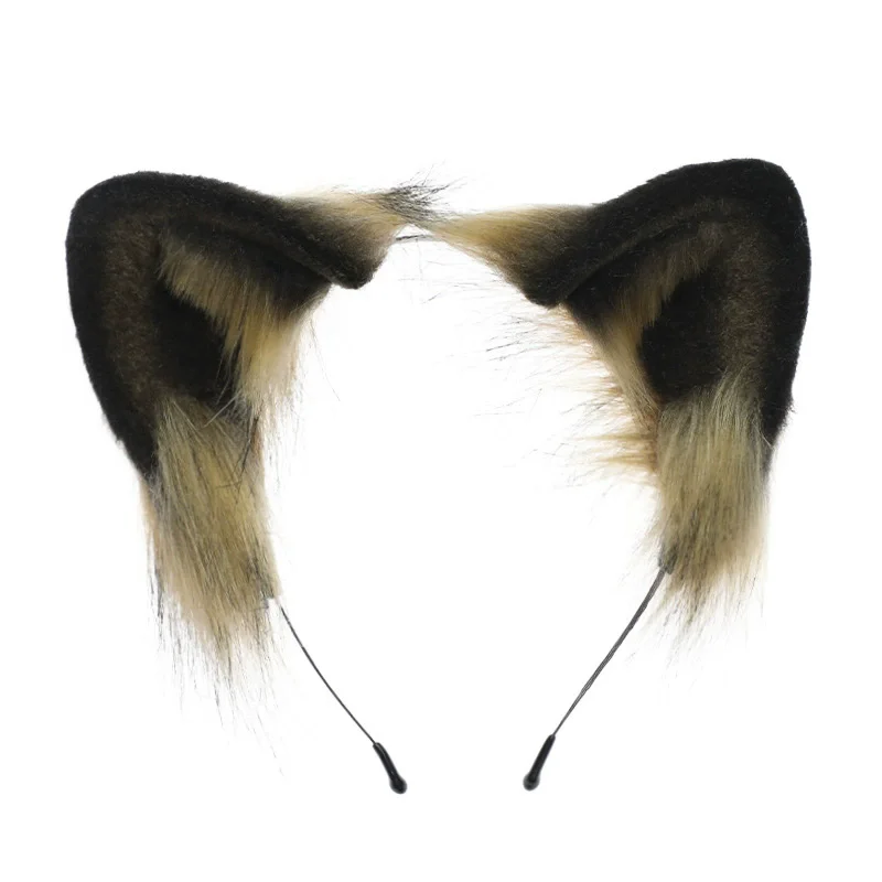 New Faux Animal Dog Ear Plush Headpiece Anime Night Party Headband Lolita Cosplay Prop KC Cat Ear Hairband for Boys and Girls