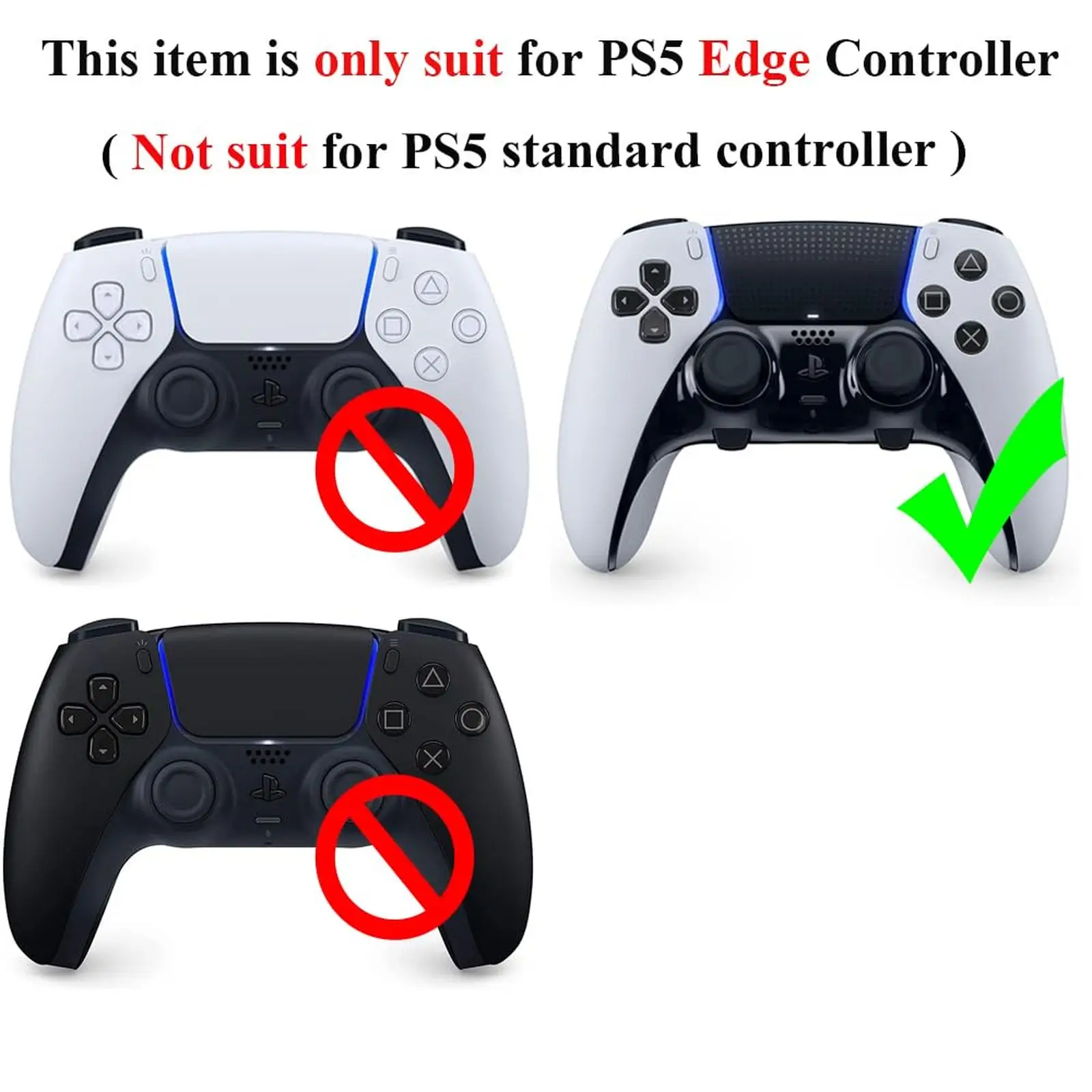 GeekShare GesTac Tactical Case for PS5 Edge Wireless Controller, Protective Cover Skin with 2 Thumb Grip Caps