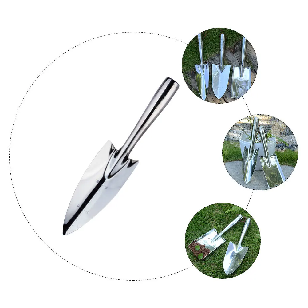 

1pc Stainless Steel Shovel Durable Multifunctional Garden Tool For Planting Weeding Soil Loosening Portable Outdoor Shovels