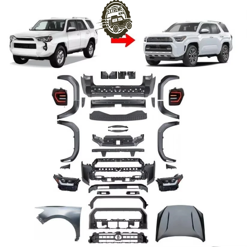 

For toyota 4Runner 2010-2024 Upgrade to 2025 4R 4x4 Offroad Full Body Kit with Headlight Taillight Fender Car Hood Bumper Kit