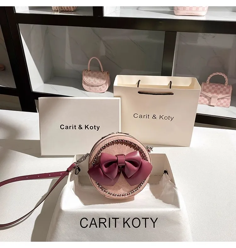 

Модная милая круглая сумка с бантом, роскошный клатч высокого качества, текстурированная женская сумка, женская сумка через плечо