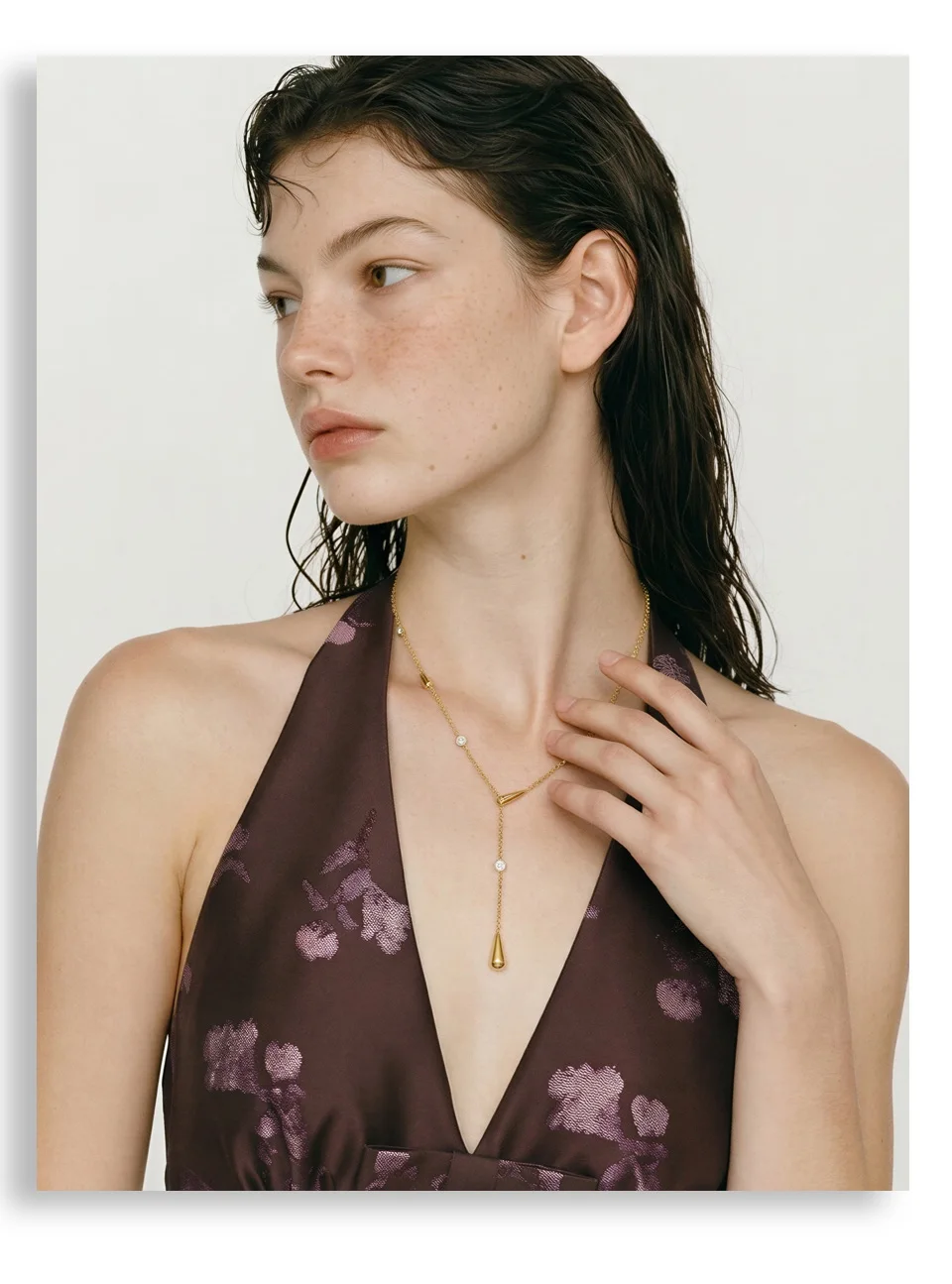 Yhpup Halskette aus Edelstahl mit Zirkonia-Kette für Damen, Sommer, Alltagskleidung, zarte Mode, sexy Schmuckzubehör – Detail 10