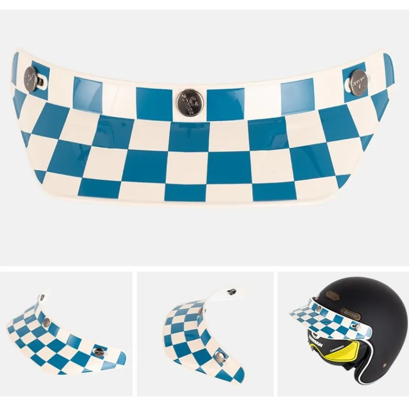 Motorcycle Half Helmet Brim Retro Three-button Locomotive Sunshade Visor Small Helmet Body Lens Accessories Visera Casco Moto