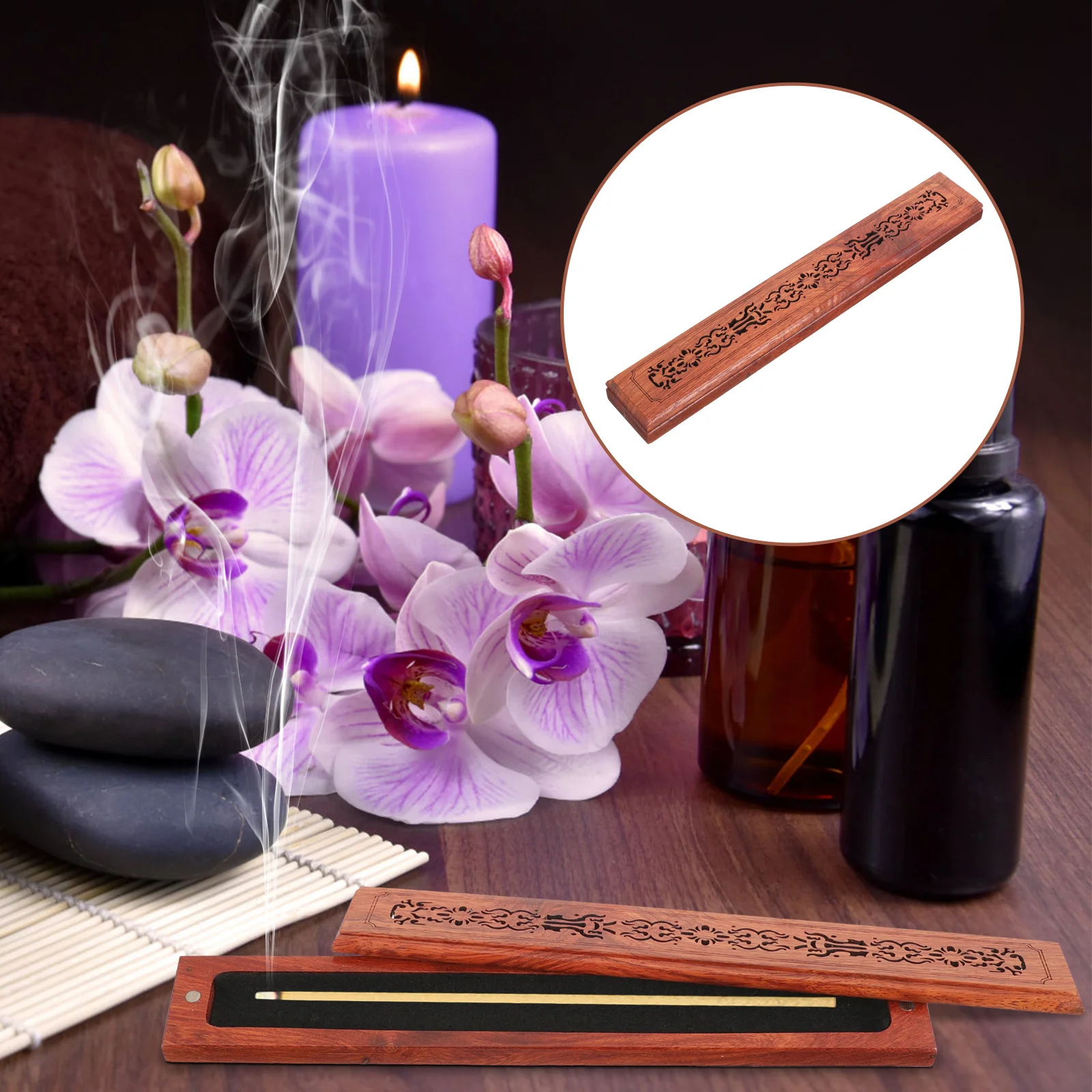 

Incense Burner Wood Upgraded Grace Stick Holder Home Decoration Aromatherapy Incense Stick Tray Exquisite Aroma Burner