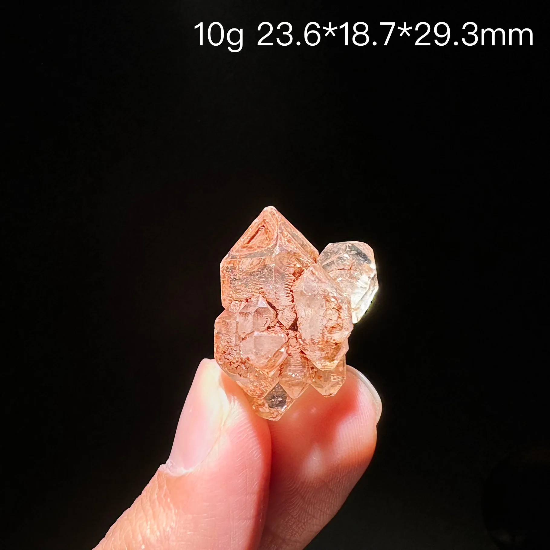 Natural Red Mud Herkimer Diamond Skeletal Crystal Clear Quartz Cluster Point Columnar Wand Rough Healing Stone Home Decor