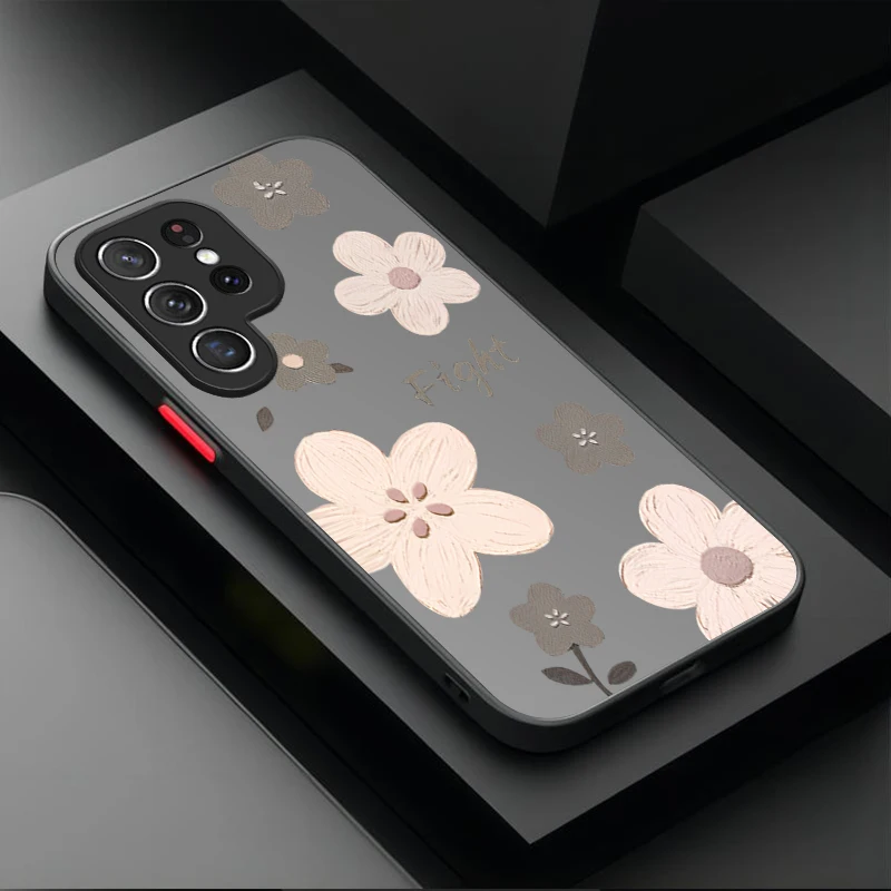 INS Lucky Colorful Flower Hard Case for Samsung Galaxy S25 Ultra S24 S23 Plus S22 S21 FE A04S A56 A36 A26 A16 A55 A35 A25 A15 5G