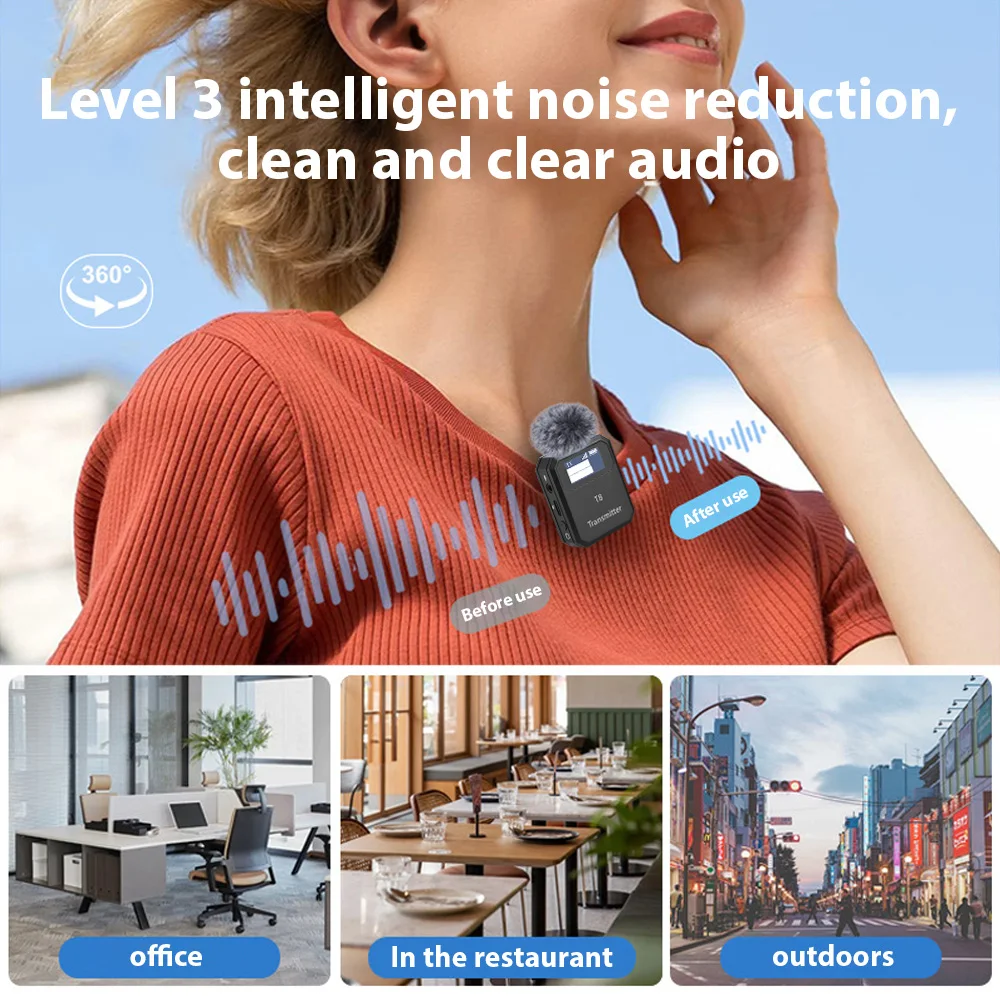 2.4G نظام الميكروفون اللاسلكي Lavalier ميكروفون جهاز ريسيفر استقبال وإرسال المدمج في رقاقة الحد من الضوضاء خفيفة للغاية طوق كليب #3