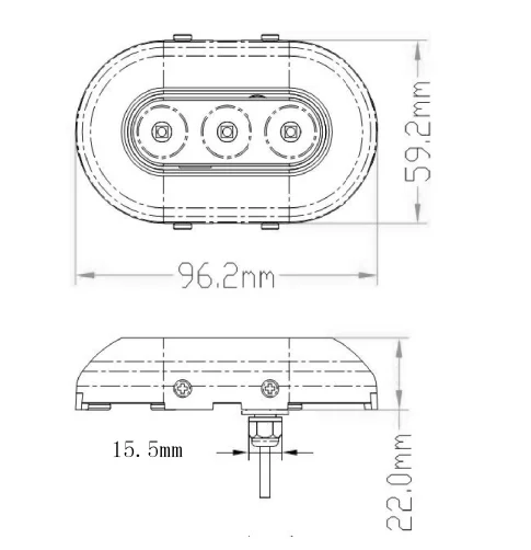 Luz LED Subaquática 10-30VDC/5,6W/15 ° /IP68/Azul