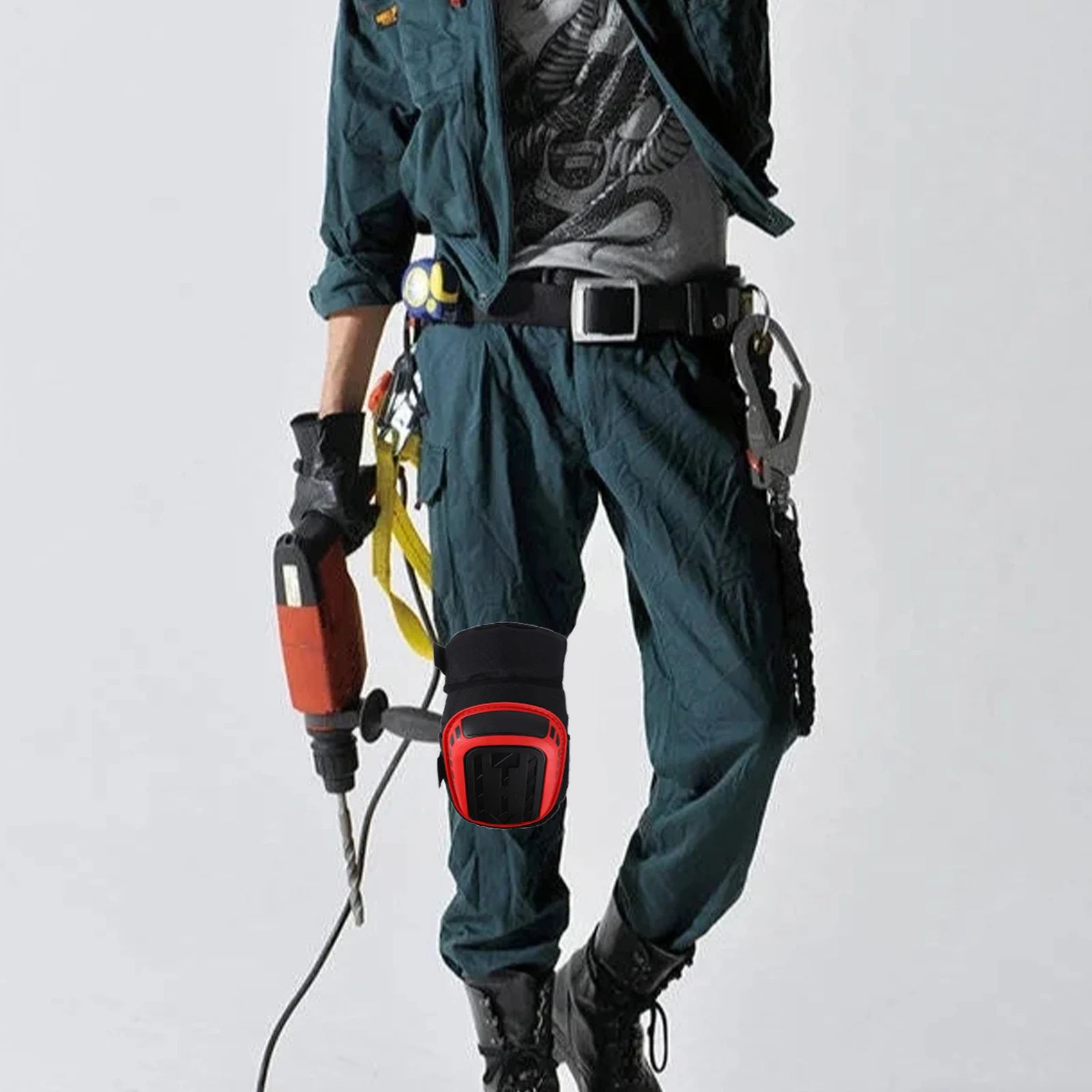 

Anti-Slip Wear Resistant Knee Pads Heavy Duty Construction Work Gardening Pads Adjustable Straps For Contractors