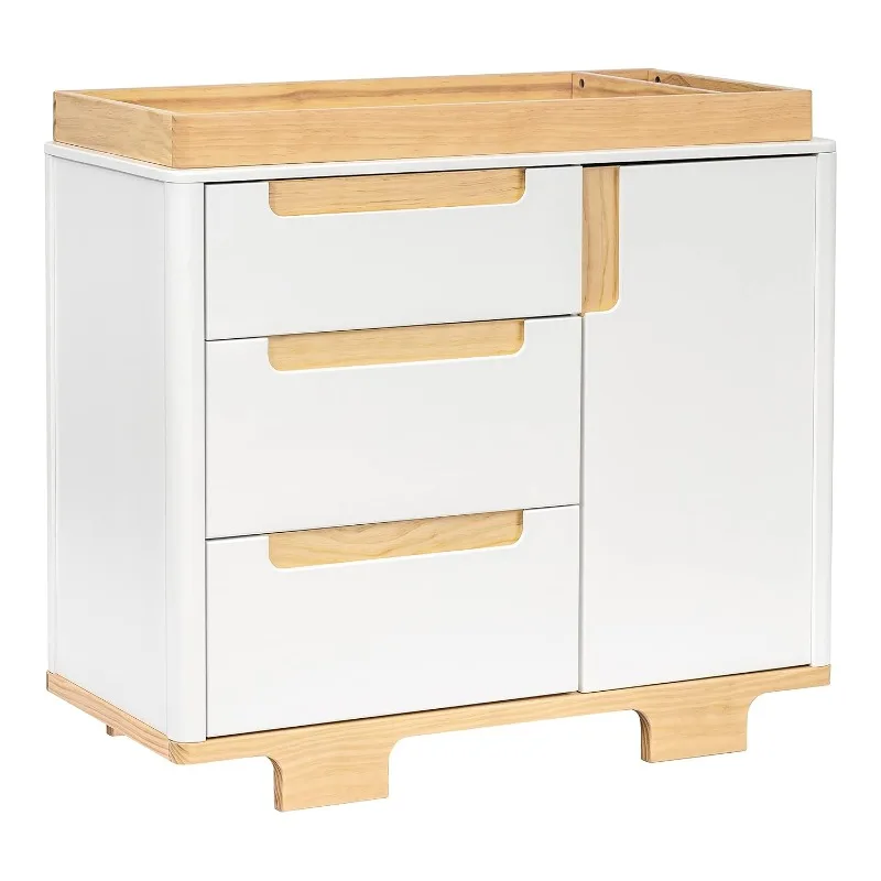 

Yuzu 3-Drawer Dresser in White and Natural, Greenguard Gold Certified