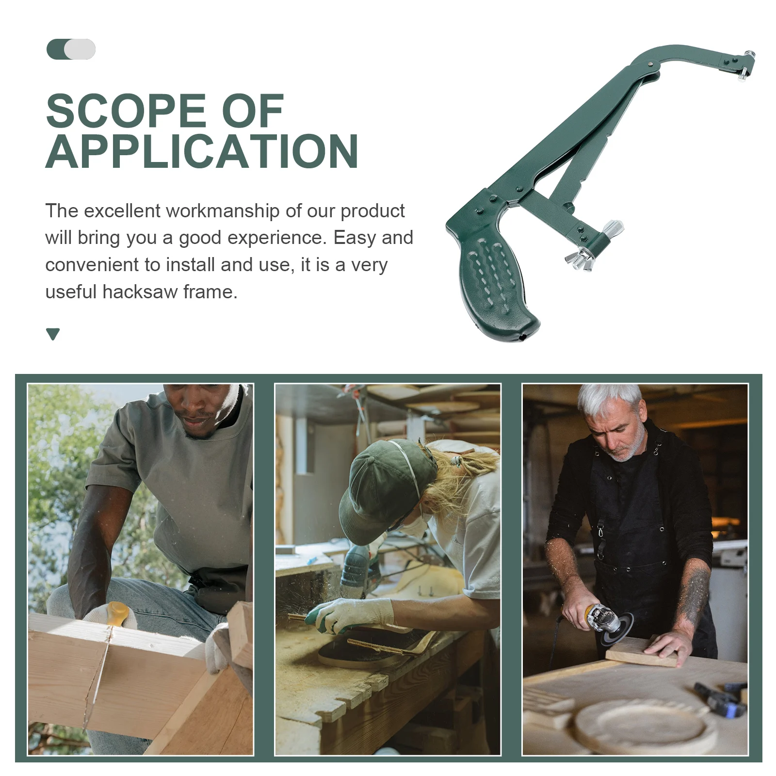 

Hacksaw Frame Adjustable Tension Non Slip H Woodworking Tool H Portable Bow Shelf Carpentry Cutting