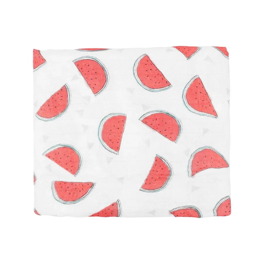 100% бамбуковое детское Пеленальное Одеяло, мягкое бамбуковое одеяло для детской коляски, милое детское одеяло с фруктами
