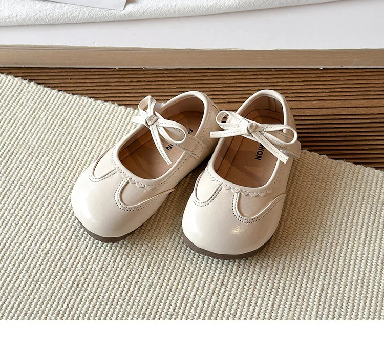 Kinder-Lederschuhe für Mädchen 2026 Frühling&Herbst Neue Mode Koreanischer Stil Weiche Schleife Rutschfeste Modische Prinzessinnen-Schuhe – Detail 12