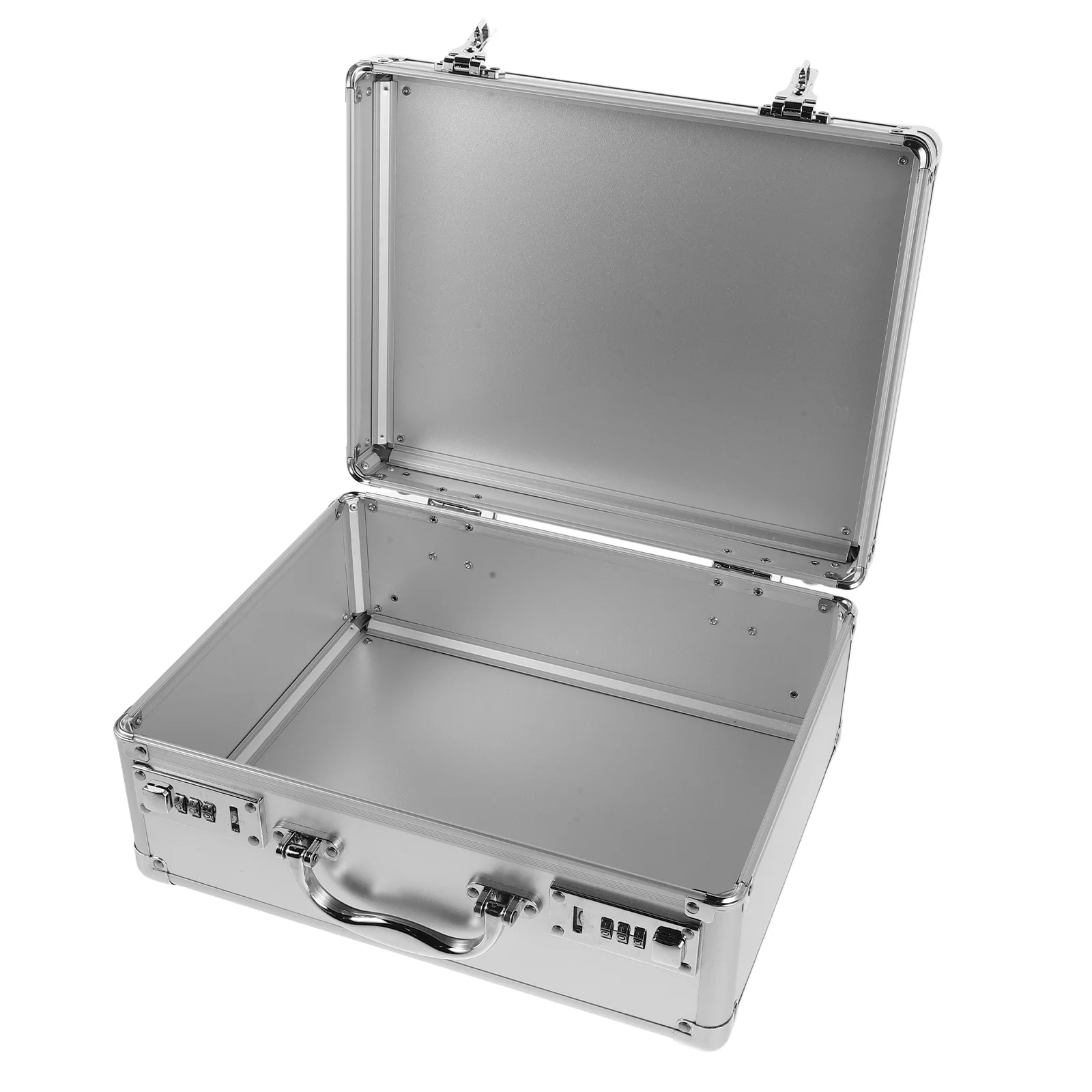 Portable Medicine Box First Aid Kit Locked Container Silver Boxes for Medication