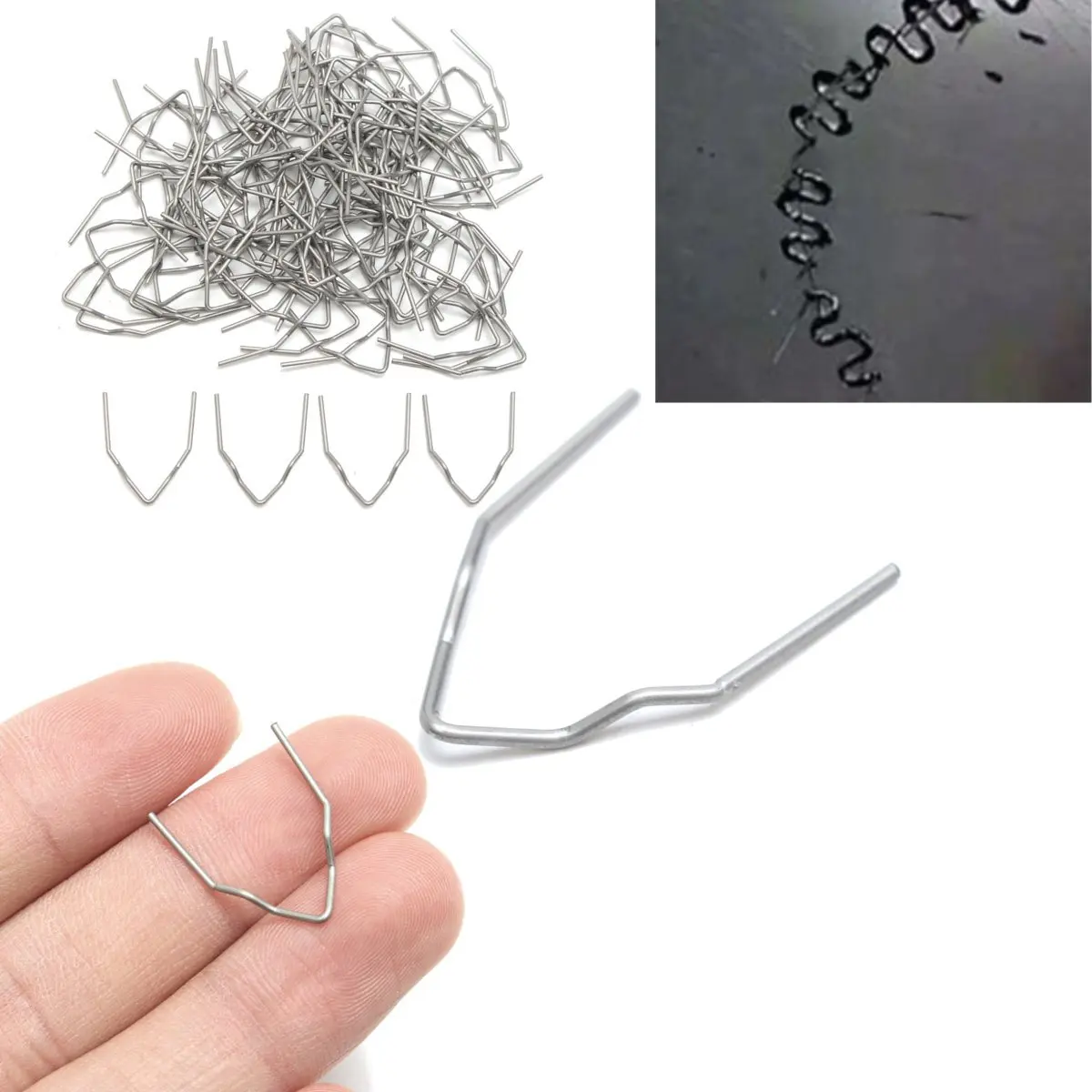 100pcs Plastic Bumper Welding Clip Hot Stapler Staples For Plastic Welder Soldering Bumper Iron Clip Car Bumper Repair Tool