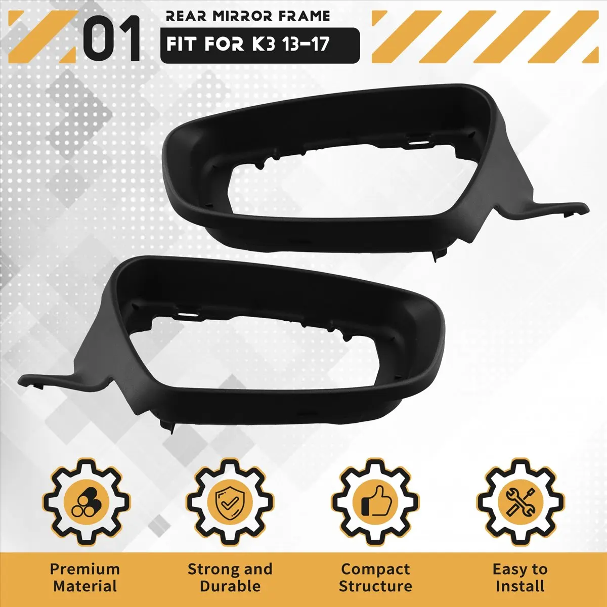 11-Car Rear View Mirror Cover Frame Mirror Shell Base Side Mirror Frame for Kia K3 2013-2017