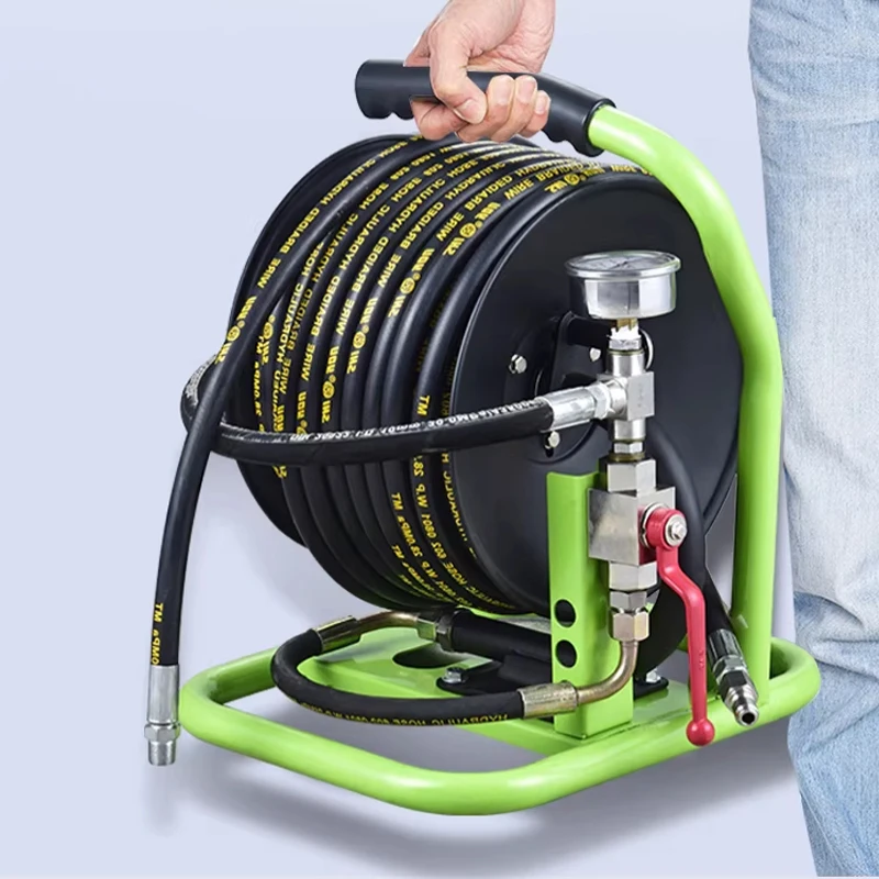 30M Portable High Pressure Power Jet Manual Hand Held Hose Reel Car Wash Machine Cleaning Equipment Part Professional Hose Reel