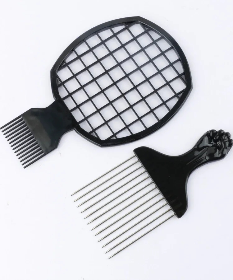 Afro-Lockenkamm, Friseur-Locken-Netzkamm, Einsteckkamm, schwarzer Herren-Locken-Schwamm, Salon-Friseur-Styling-Werkzeug-Set – Detail 10