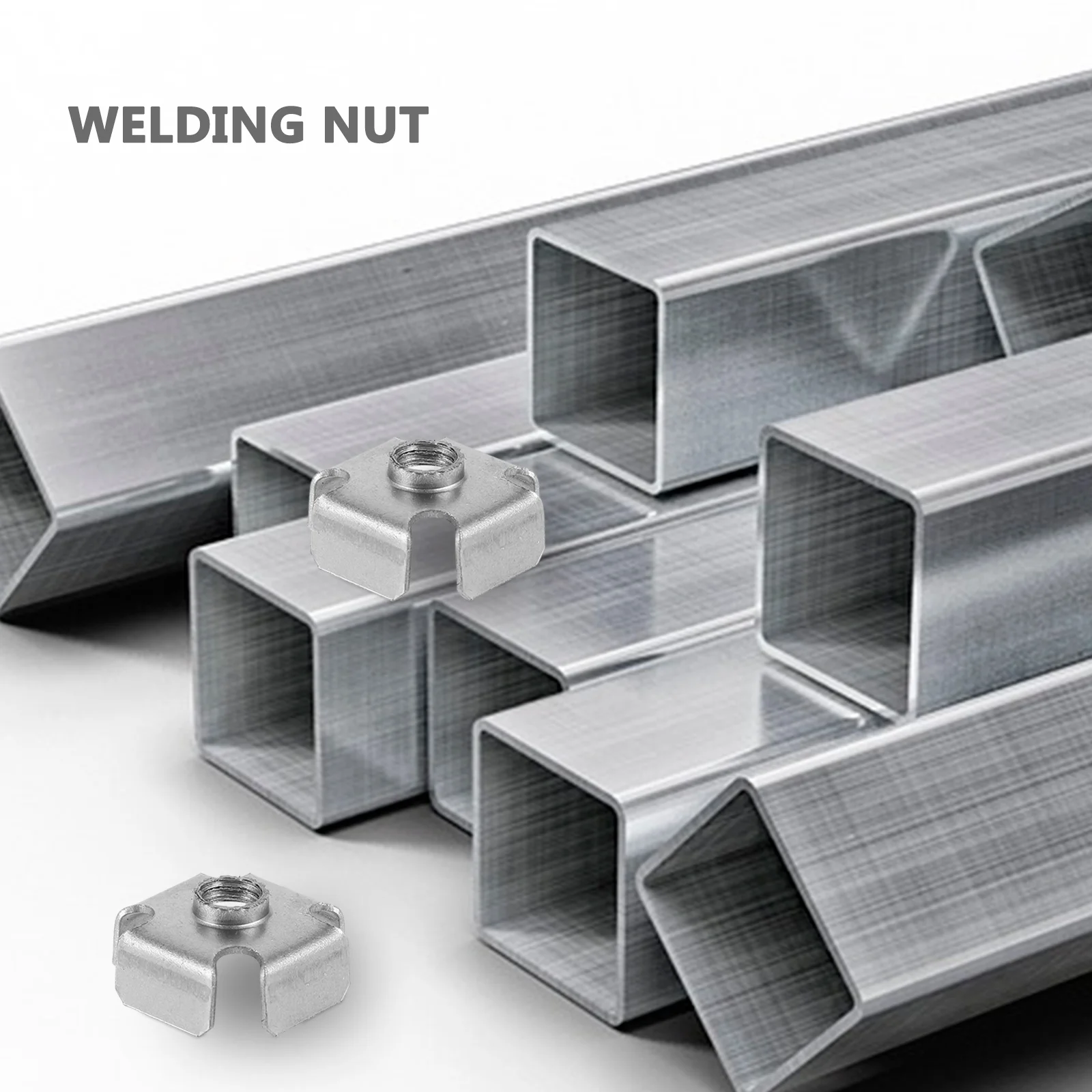 

50pcs Square Tube Built in Nut Quick Release Inserts Threaded Nuts Metal Components Durable Reinforced Easy Installation