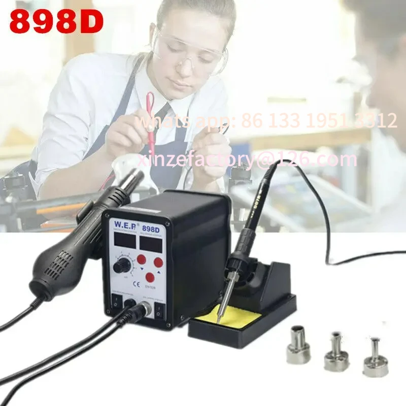 

Customizable 2in1 Soldering Iron Station Hot Air Gun Desoldering Digital SMD Rework Station Soldering Desoldering Station Solder