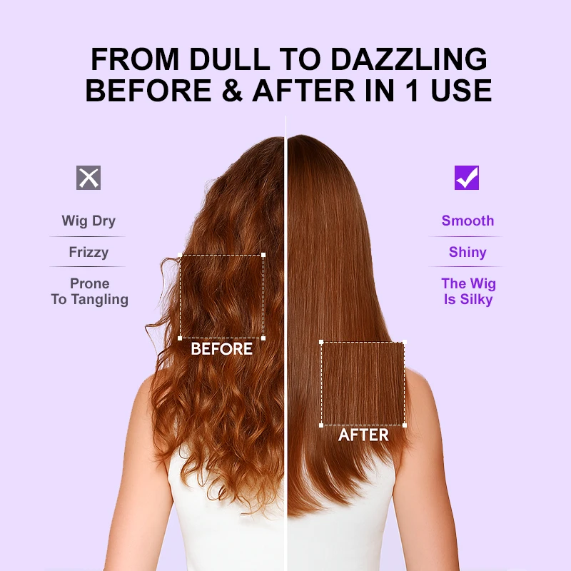 زيت جوز الهند PURC لتنعيم الشعر المستعار وإصلاح لامع ومنتجات العناية بالشعر المستعار المغذي التالف #3