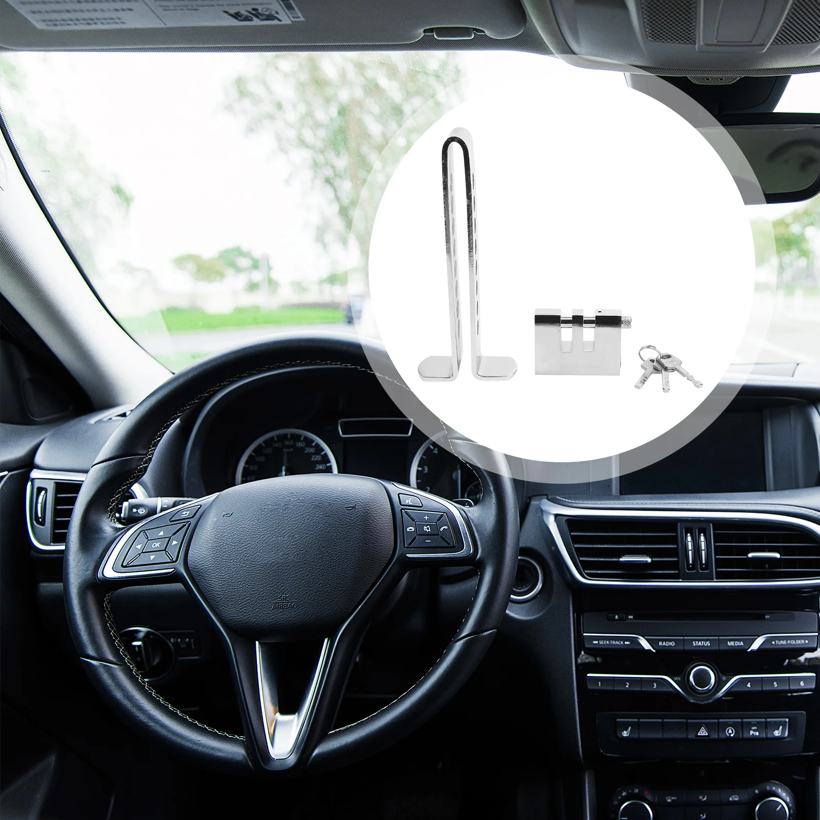 

Рулевое колесо с защитой от кражи, сверхмощное стальное колесо с 7 отверстиями, регулируемое для тормозного замка, педаль тормозной муфты автомобиля, внедорожник, фургон, грузовик