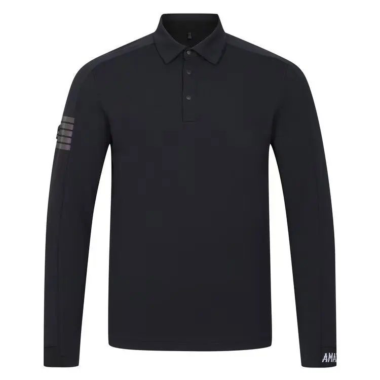 AMAZINGCRE Spring Top Quality Men's Golf Top Breathable Quick-Drying Perspiration Sports Long-Sleeved Polo Shirts