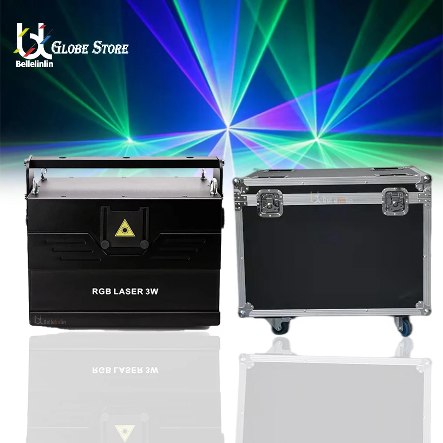 

0 Tax 1Pcs 3/4/5/8/10W ILDA 3D Scan Stage Laser Light With Flightcase Wedding Party Professional Device Club DJ Disco