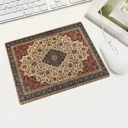 Mini Persian Rug Mat Gamer Mousepad Square Retro Style New Pattern Office Laptop Keyboard Pad HD Non-Slip Rubber Home Desk Mats