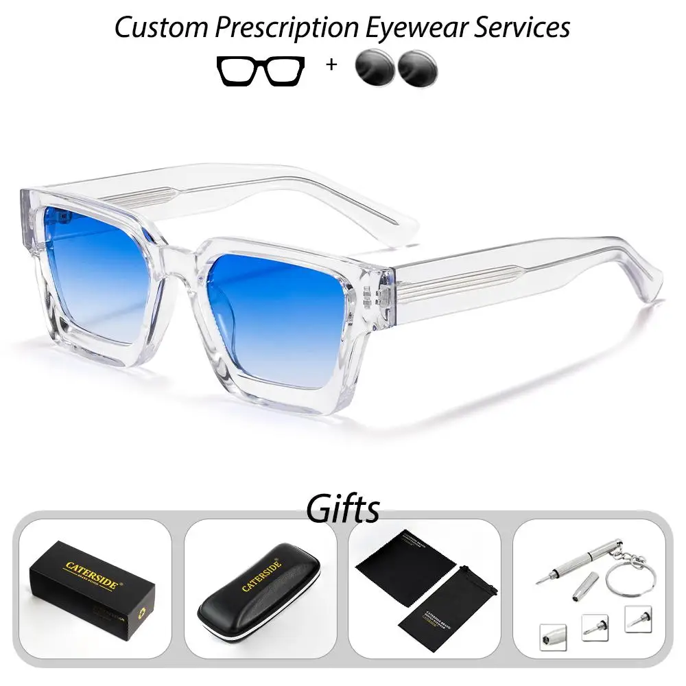 CATERSIDE Vintage Herren-Korrektionsbrille, verdickte quadratische optische Sonnenbrille für Damen, modische Brille für Outdoor-Fahrten – Detail 19