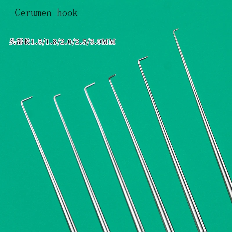 Aço inoxidável orelha limpeza ferramenta, Gancho para remover orelha pedras e orelha fina Crochet, Material do dentista