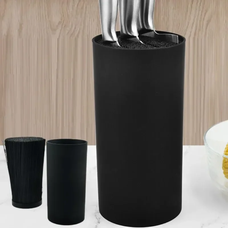 

Knife Block Holder Set Free Inserting Storage Plastic Knife Multi-Functional Universal Stand Kitchen Tool Storage Accessory