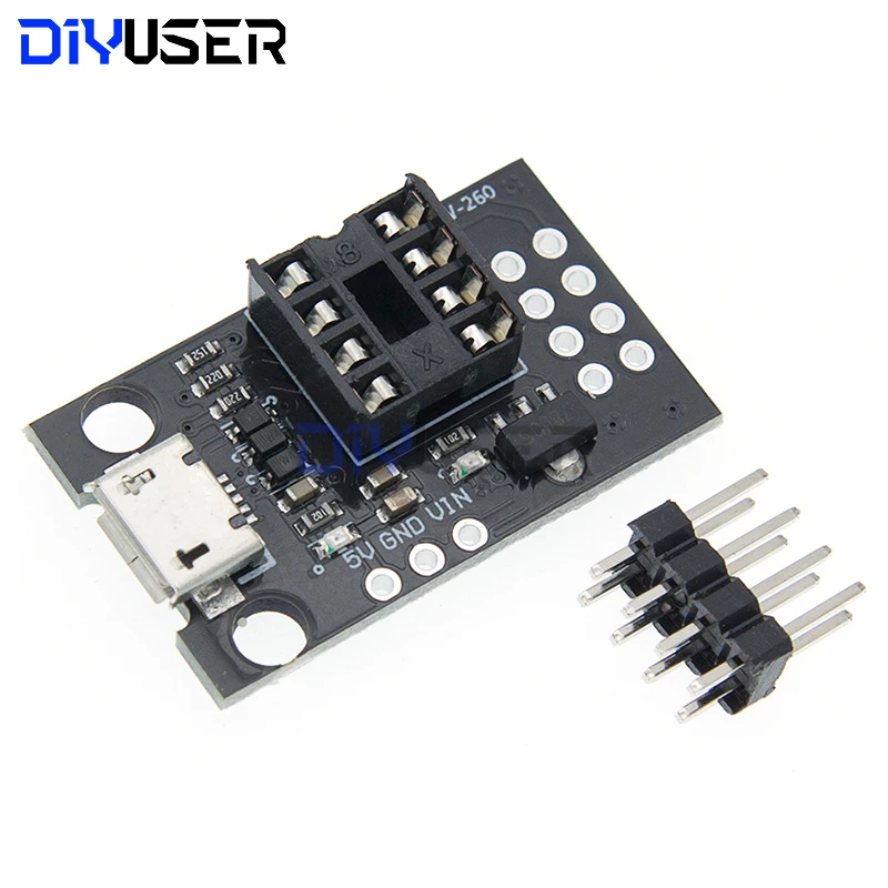 

DIYUSER ATtiny13A / ATtiny25 / ATtiny45 / ATtiny85 Pluggable ATTINY Development Programming Bare Board