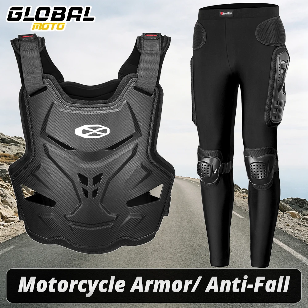 Men's Motorcycle Armor Vest Motorbike Riding Jackets Armor Wear-Resistant Motocross Full Body Armor Pants Protective Equipment