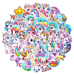 50pcs Cute Unicorn New Cartoon Pattern Graffiti Personalized Rainbow Horse Waterproof Sticker