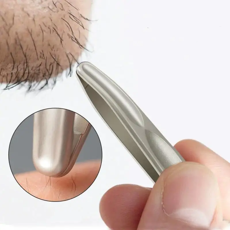 New Premium Round Head Tweezers For Eyebrow & Facial Hair Removal Seamless Clips Short Hair Precision Beard Clip