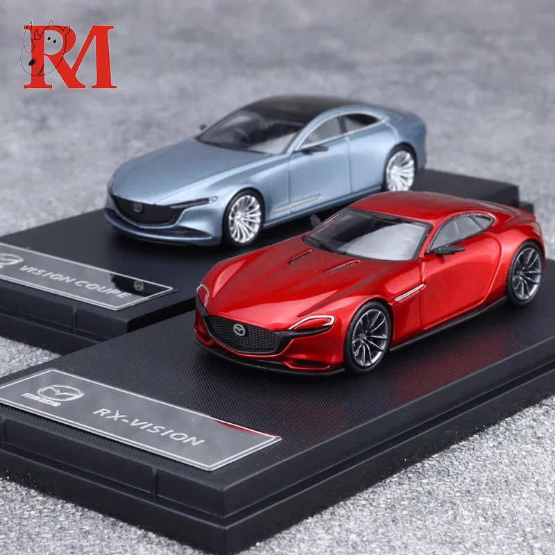 New In Stock Rm 1:64 Concept Car Mazda Rx-Vision Coupe Simulation Alloy Miniature Die-Cast Model Custom Boy Toys Collection Gift