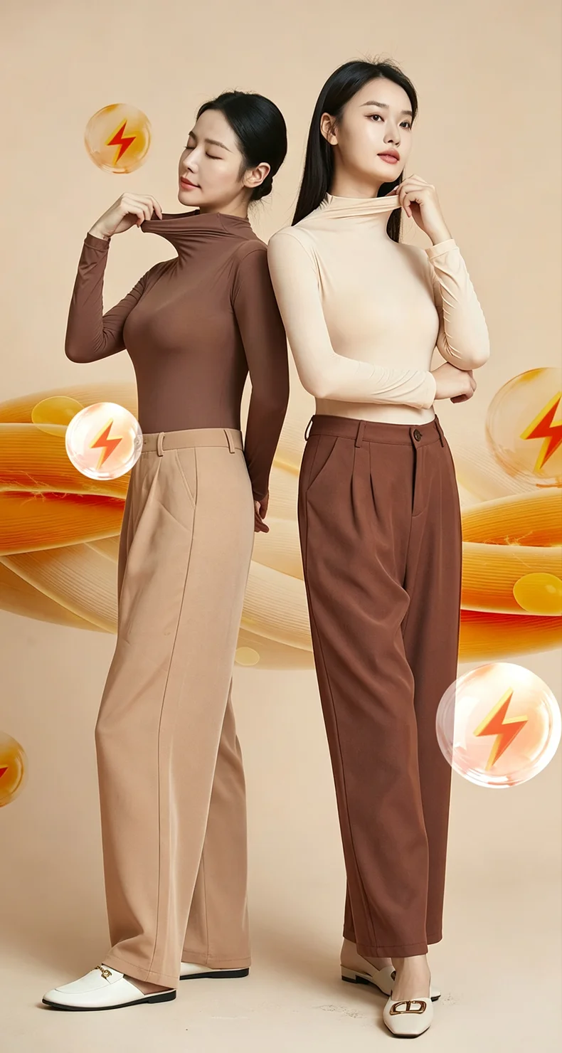 Women Autumn Winter Ultra-thin Close-fitting Base Layer Top Solid Color Elastic Long Sleeve Beauty Skin Clothes Warm Base Shirt