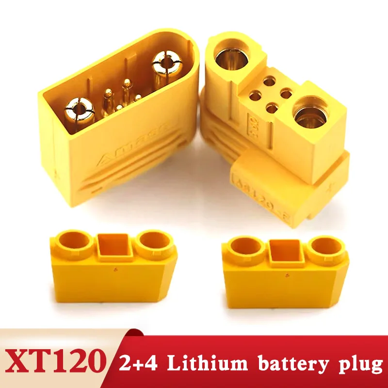XT120 Lithium Battery Charging Plug 2+6 60A High Current Male Female 2+4 with Signal Pin Model Aircraft Solder Wire Connector