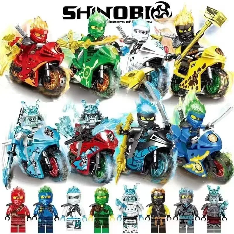 2026 Hot anime ninja characters, humanoid dolls, toys, birthday gifts, cartoon characters, ninja motorcycle heroes