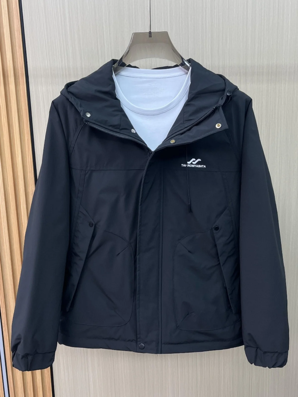 

High Quali Thiened Cotton Jaet Men's Autumn Winter Sli Hooded Coat New Sle Trendy Men's Faion Warmth