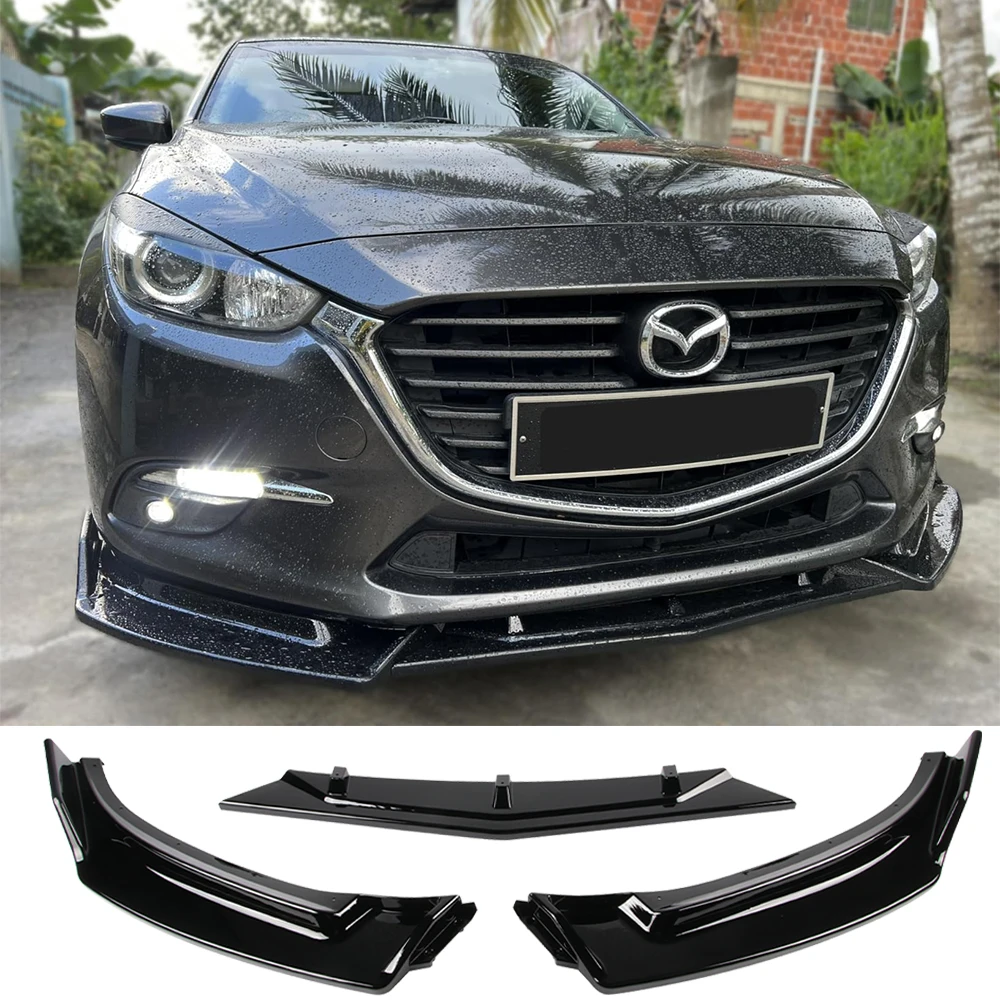 Car Front Bumper Splitter Lip Diffuser Body Kit Spoiler Guard Fit For Mazda 3 Sedan/Hatchback 2013 2014 2015 2016 2017 2018