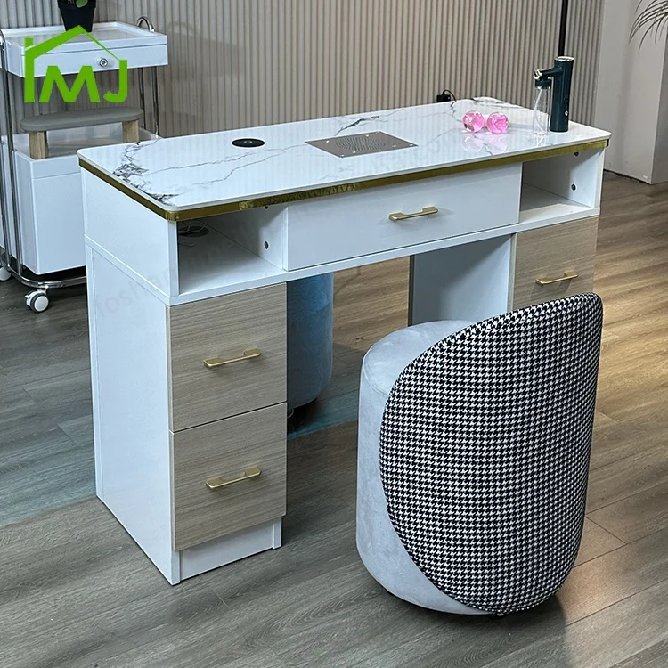 

Custom Single/Double Salon Furniture Nail Desk Wooden Manicure Table