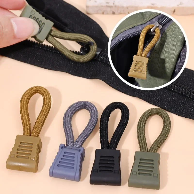 5/20pcs Replacement Clip Zipper Pull Puller End Fit Rope Tag Fixer Zip Cord Tab Buckle Travel Bag Suitcase Backpack Outdoor Tool