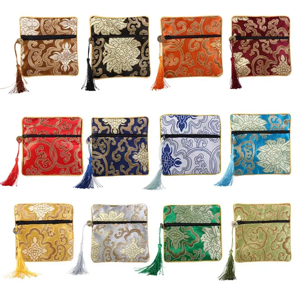 

Jewelry Packaging Zipper Bag Blessing Bag Chinese Style Coin Purse Silk Jewelry Organizer Jewelry Storage Bag Brocade Pouch